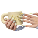 Pure handmade press on nails   nail art fake nails beauty | 365nails