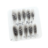 Pistola de pulverização para unhas postiças artesanais, brânquias pretas, modelagem líquida metálica, ponta longa, adesivo para manicure de mão, unha postiça｜365nails