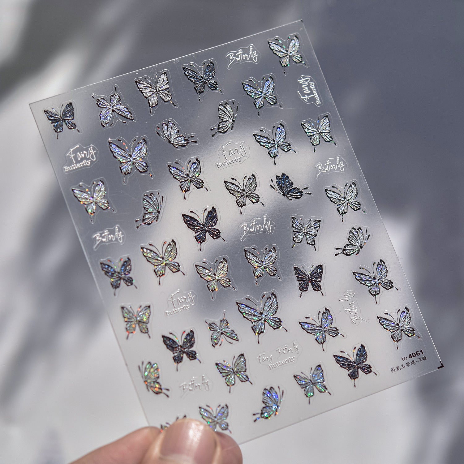 365nails: "Holographic Dark Butterfly" – nail art stickers