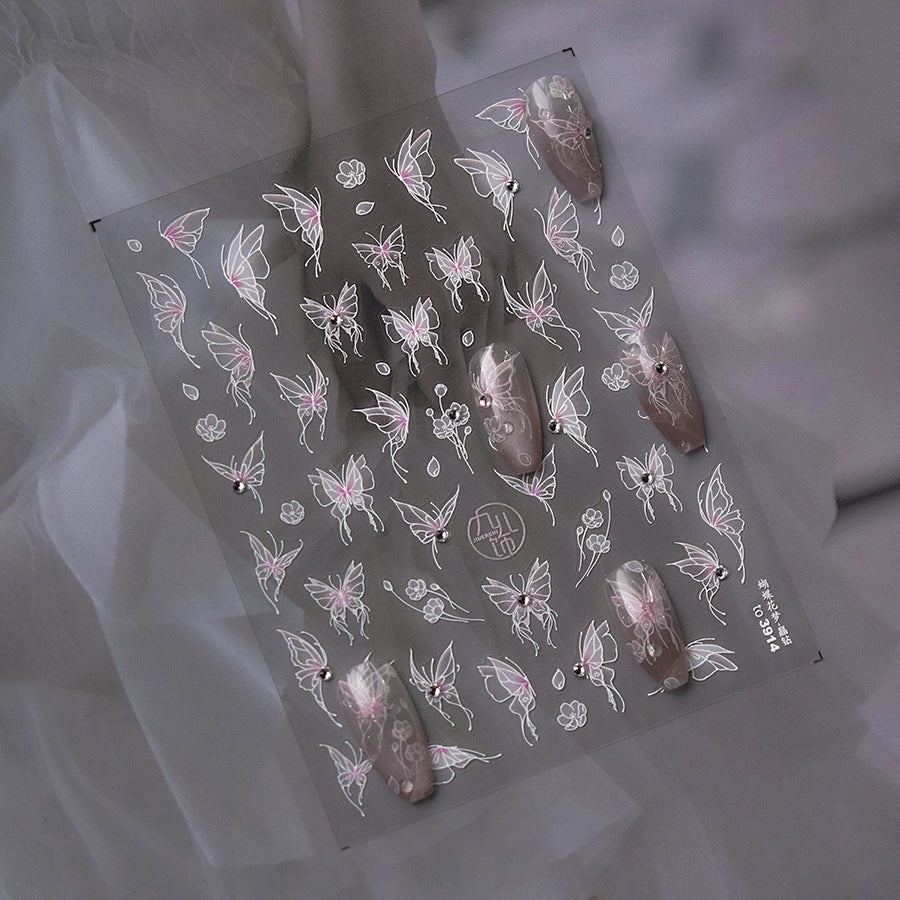 365nails: "Pink Crystal Butterfly" – nail art stickers