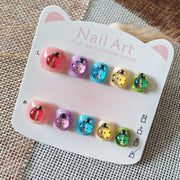 365nails-Rainbow Beetle Kids Series: "Colorful Bug Garden" – Short Square Kids Nail Art