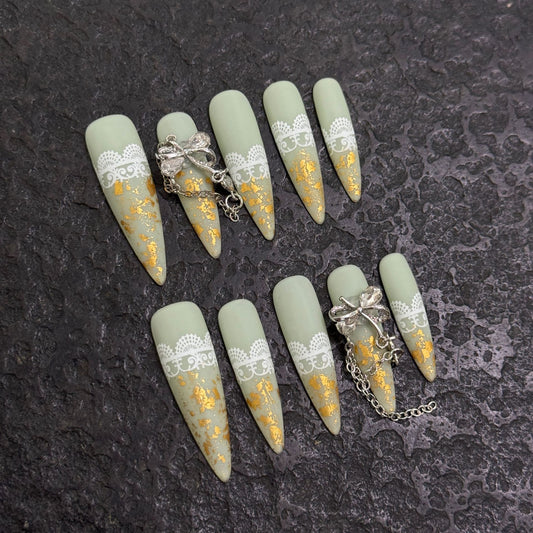 Pure handmade press on nails   nail art fake nails beauty | 365nails