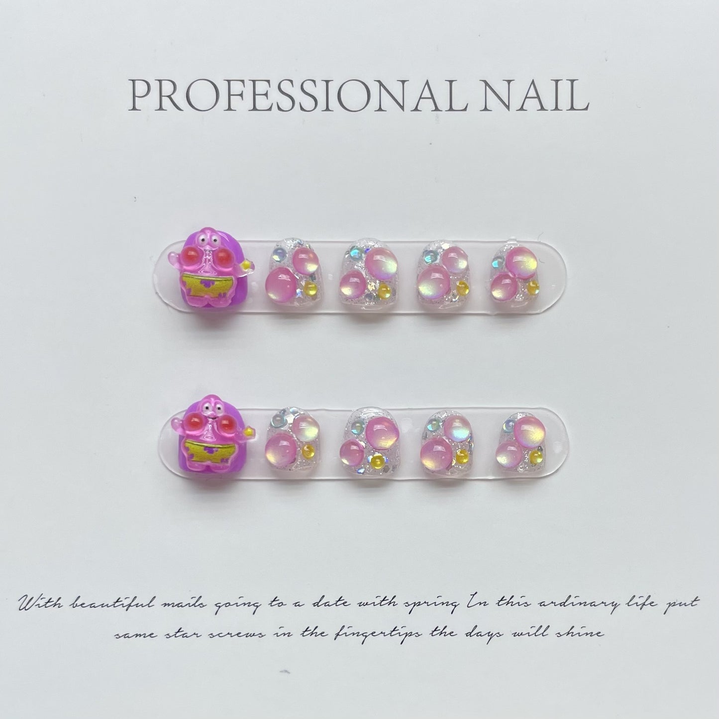 Cute Cartoon Kids Press On Nails Set