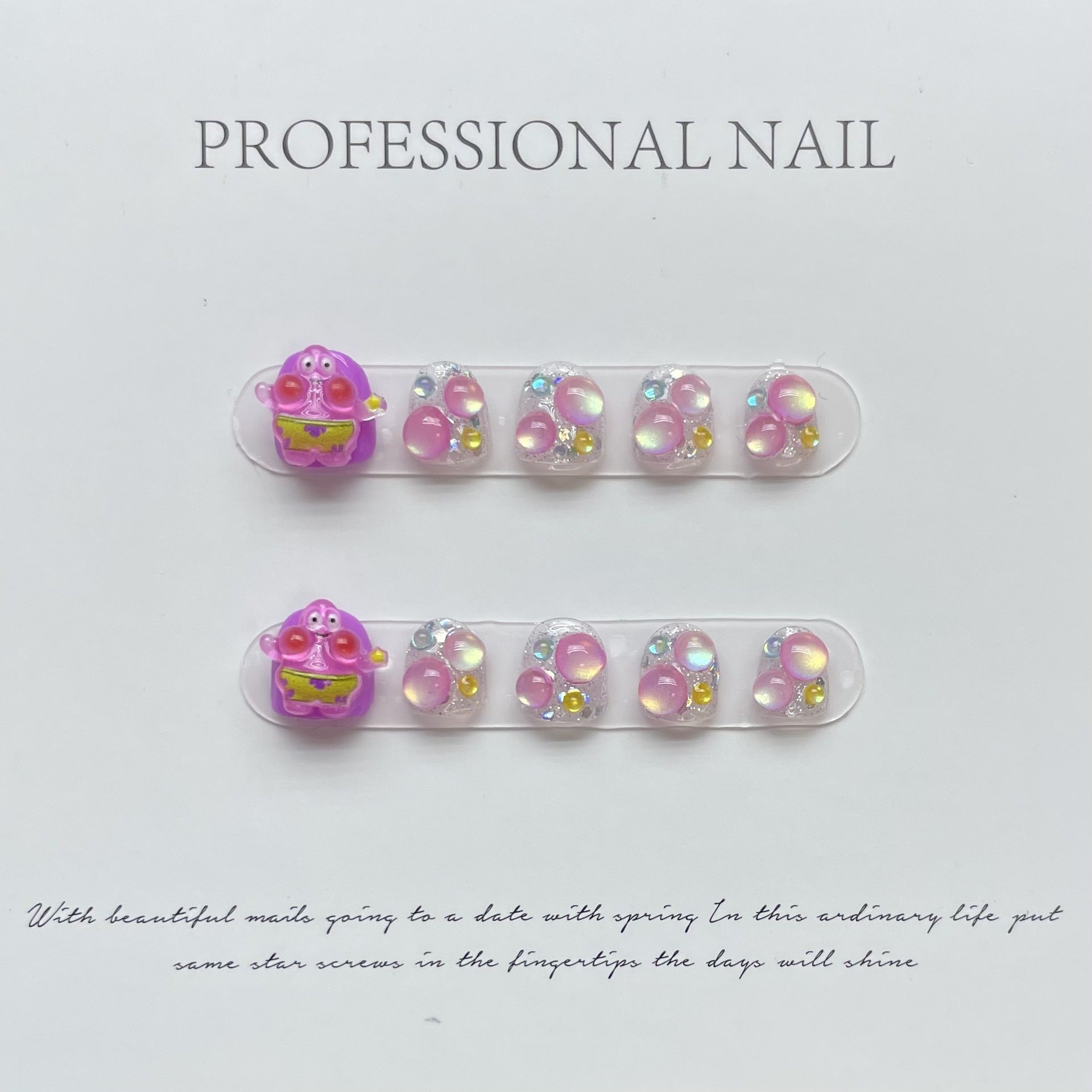 Cute Cartoon Kids Press On Nails Set