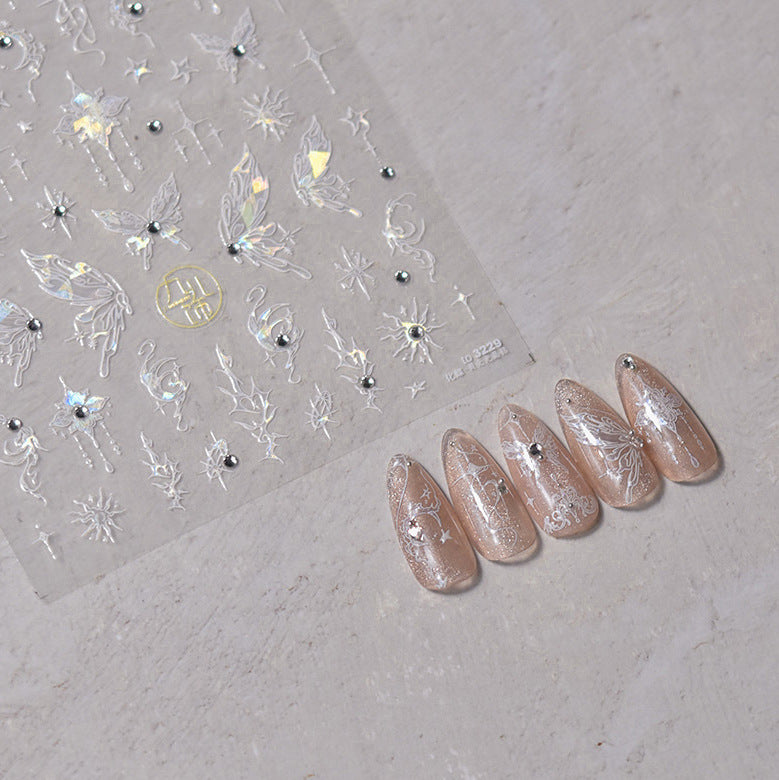 365nails: 홀로그램 요정 날개 별 크리스탈 세트 — 네일 스티커