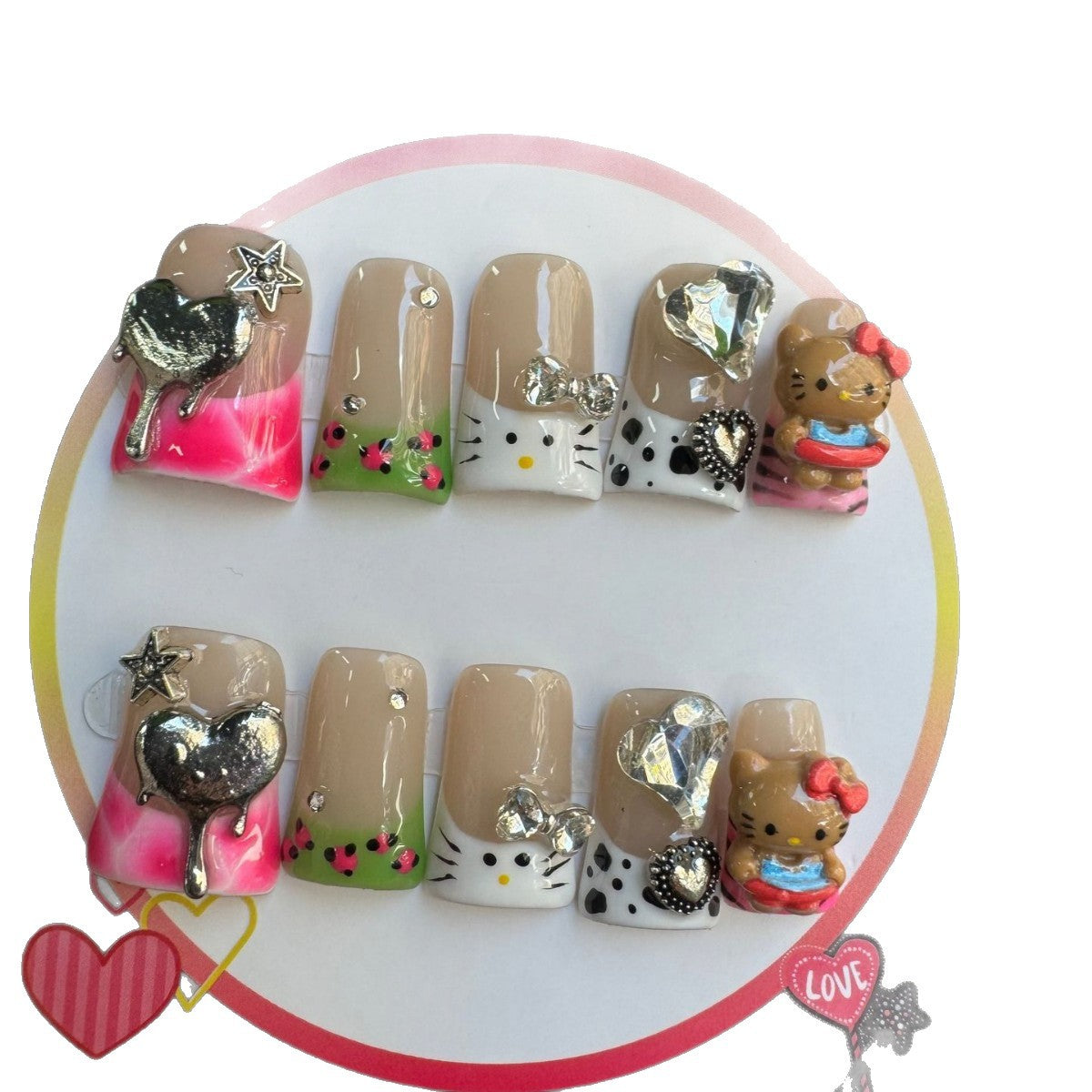 365nails: "Kawaii Tales" – 3D Cartoon Handmade Square Nails