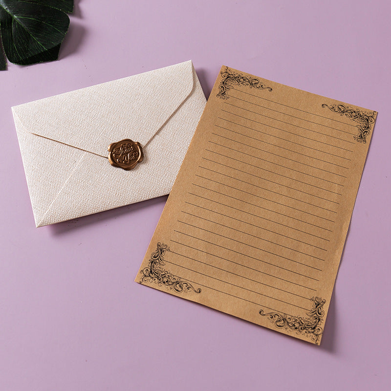 Vintage Textured Thank You Envelope With Wax Seal Style (MOQ=2)