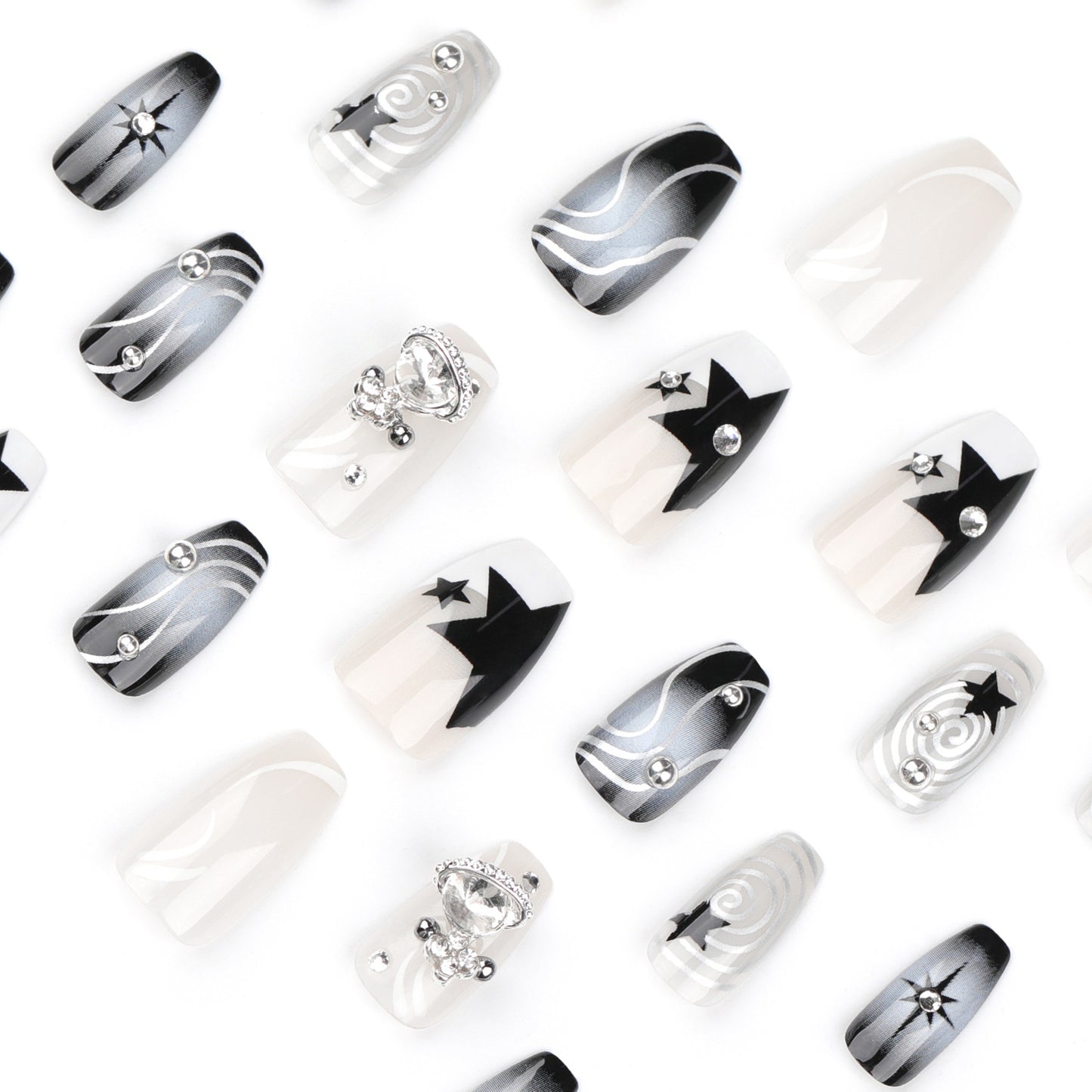 Use almofadas de unha por atacado novas, legais e picantes, planeta flash, diamante, explosão, arte de unha, unha falsa, estrela, manchas, almofadas de unha ｜ 365nails