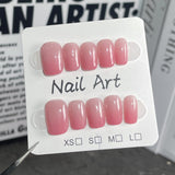 Uñas postizas hechas a mano con diseño de ojo de gato, parche corto, deseo puro de cambiar gradualmente el estilo de uñas postizas con forma de almendra | 365nails