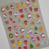 Sanrio Christmas Series Nail Art Sticker 5D Embossed Hello Kitty Melody Kulomi Nail Sticker CA