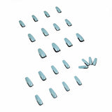 Cinza azul verde preto francês prensado em unhas desgaste unha finalizada unha falsa unha unha remendo unha remendo｜365nails