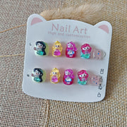 365nails:「童話公主夢」短款橢圓形手工製兒童穿戴甲
