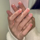 Amor, caramelo, abrazo, oso, destello, diamante, primavera y verano, lindo parche para uñas, uñas postizas cortas hechas a mano, venta al por mayor | 365nails