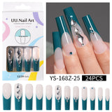 Long press on nails, French versatile patch nail art removable prefabricated fake nail press on nails piece