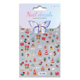 Happy Christmas Nail Art Sticker 5D Embossed Three-dimensional Snowman Christmas Bear DIY Nail Sticker Ornament TJ