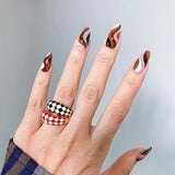 Unhas de pressão com acabamento em linha francesa estilo Undercurrent Unhas de pressão com acabamento em linha francesa Unhas 365nails