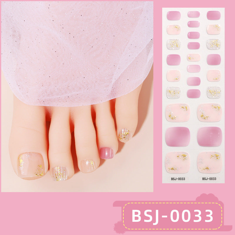 Semi-Cured Gel Nail Strips 3D Soft Glossy Toe Design (MOQ=3)
