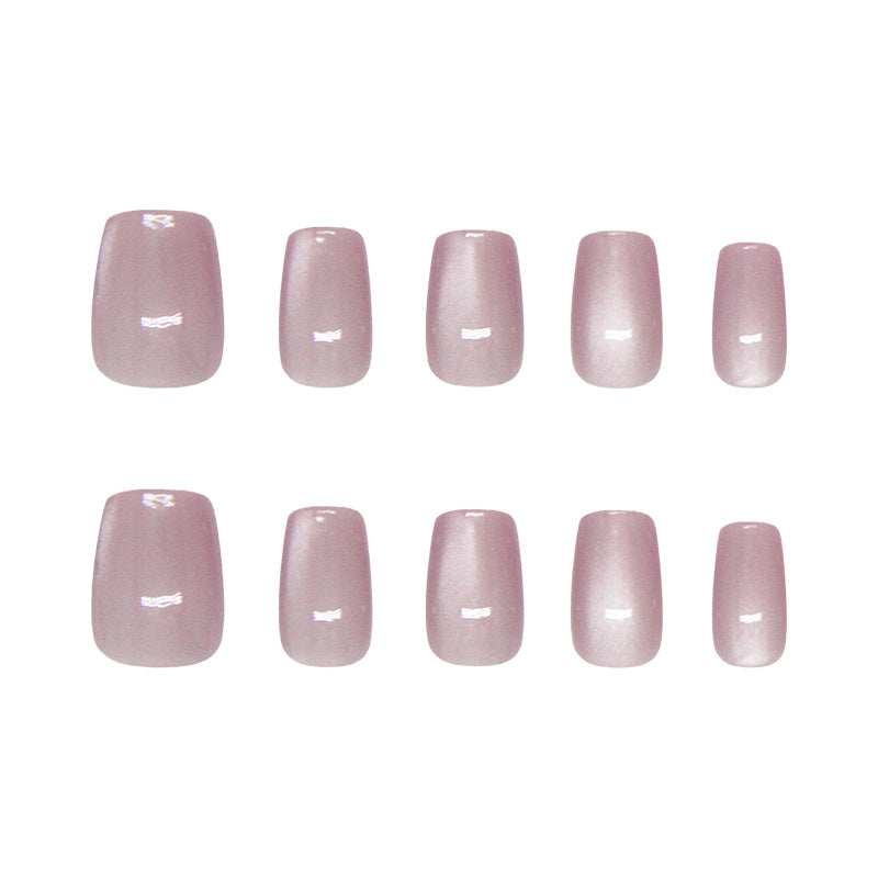 Nail Tips  prefabricated nail simple and gentle purple jelly grape glass beads solid color cat eye manicure code｜365nails