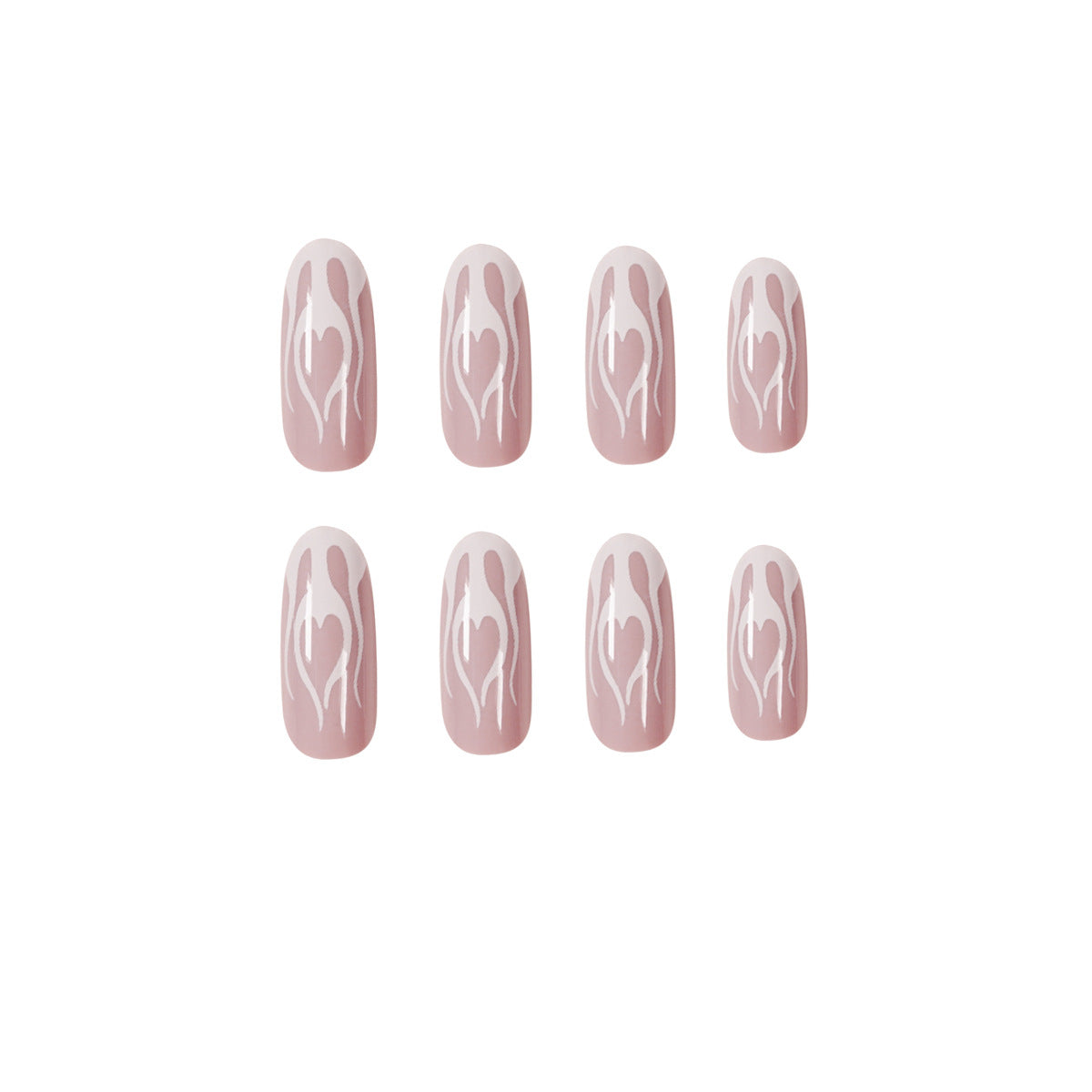 直供白色火焰柔和款成品穿戴甲／美甲貼片，可拆卸｜365nails