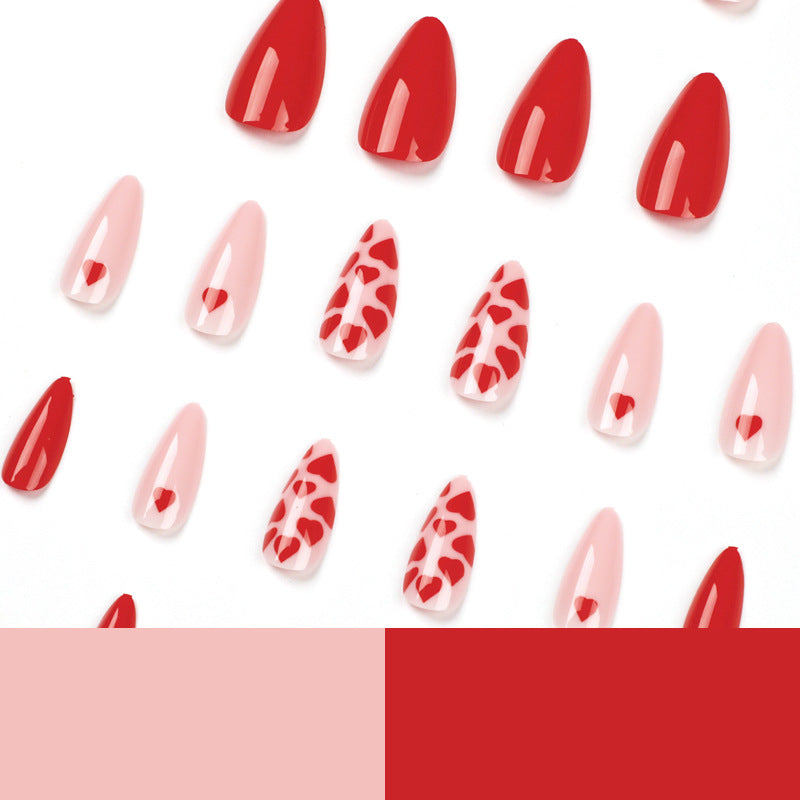 press on nails pads Pink love nails pads press on nails pads Wholesale nails pads Finished products Detachable nails pads, press on nails pads｜365nails