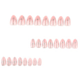 Bohemian short almond light pink press-on nails