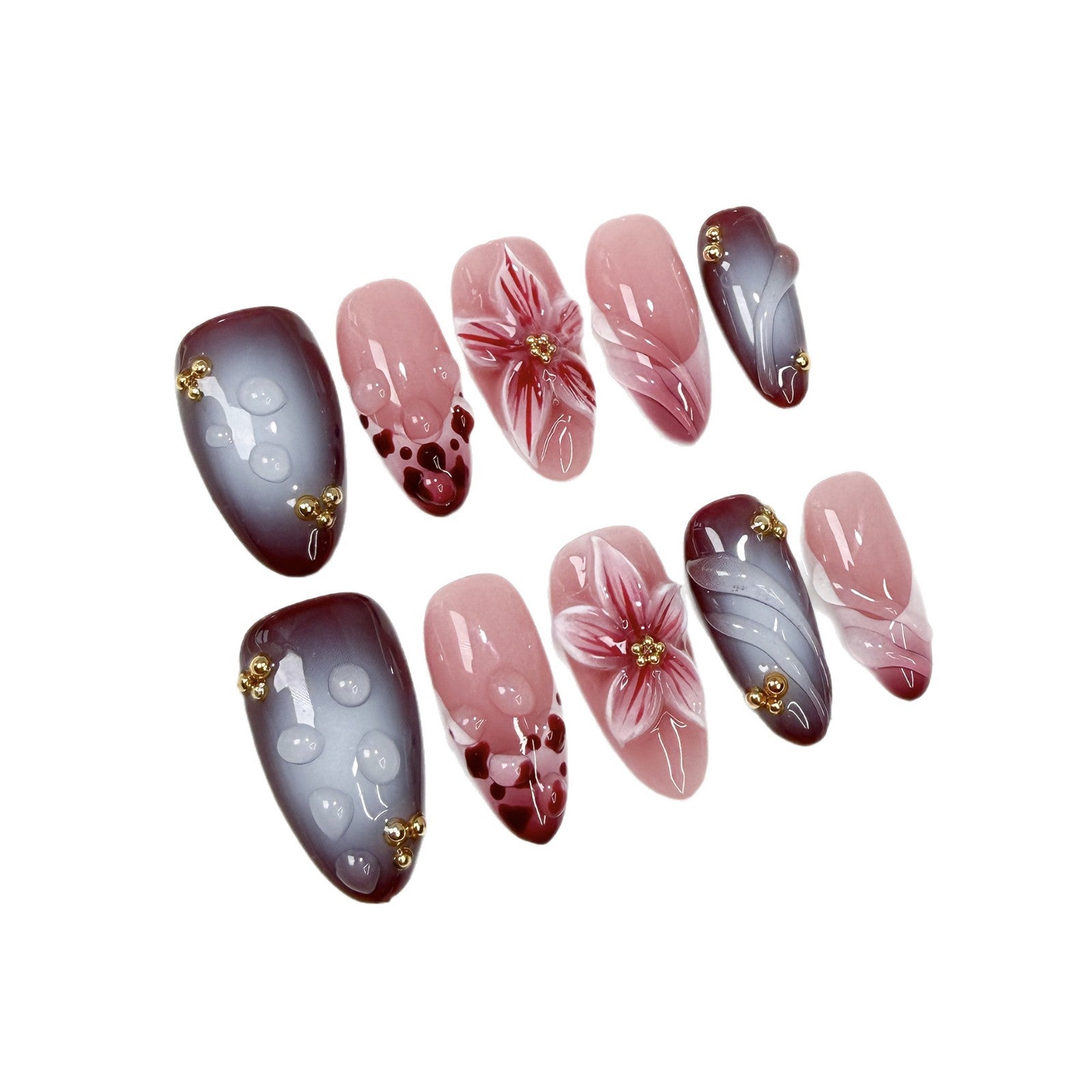 Rose Twilight Series Press-On Nails