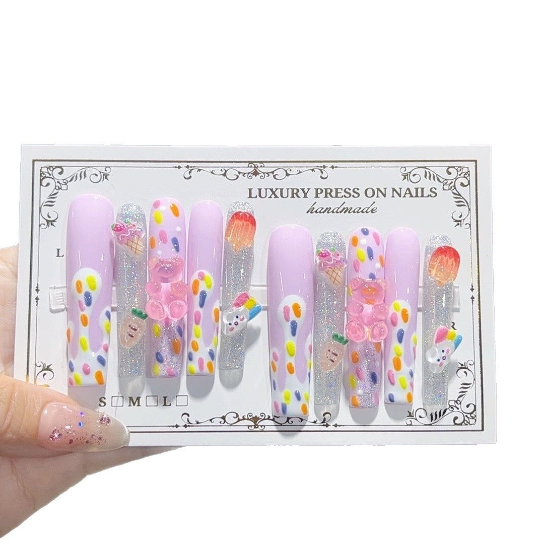 Pastel Ice Cream Candy Cute Press On Nails
