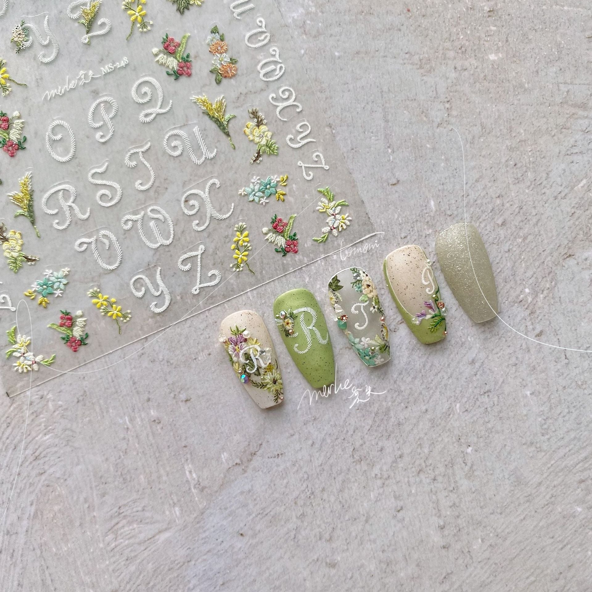 365nails: "5D Floral Alphabet" – Nail Art Stickers