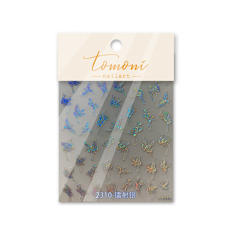 Oriental Phoenix & Cloud: "Celestial Phoenix Scroll" – 5D Embossed Nail Sticker