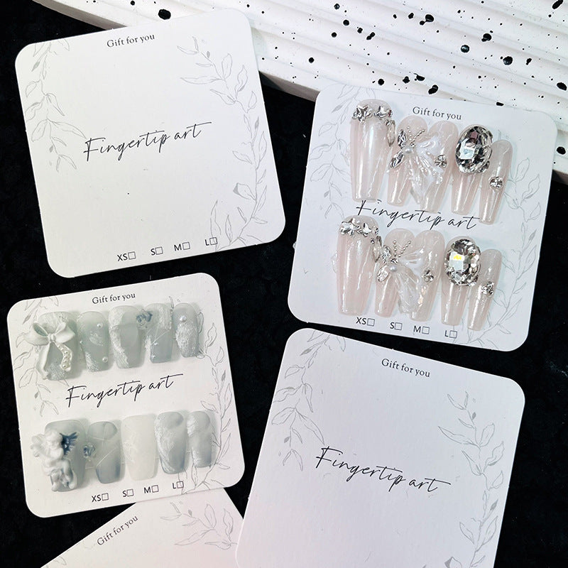 Soft Cotton Texture Press On Nail Display Cards (MOQ=50)