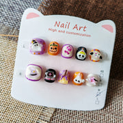 365nails-萬聖節驚奇兒童系列：「可愛幽靈嘉年華」 – 兒童短款方形穿戴甲