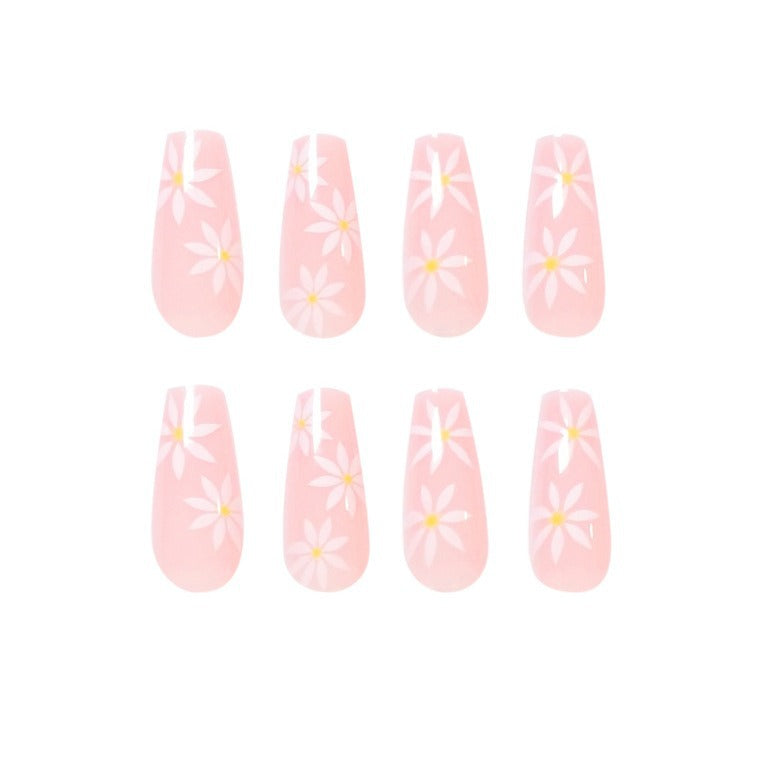 Diseño de uñas con diseño de girasol idílico, uñas postizas terminadas, parche para uñas, parche para uñas, uñas postizas a presión | 365nails