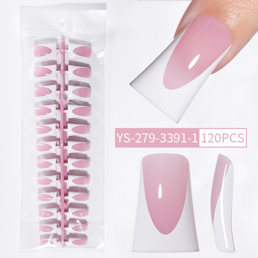 Nail Tips French Duckbill Shape Nail press on nails Piece Traceless Oil Spray Finished Product Removable False Nail Glossy Prefabricated Nude Nail Art