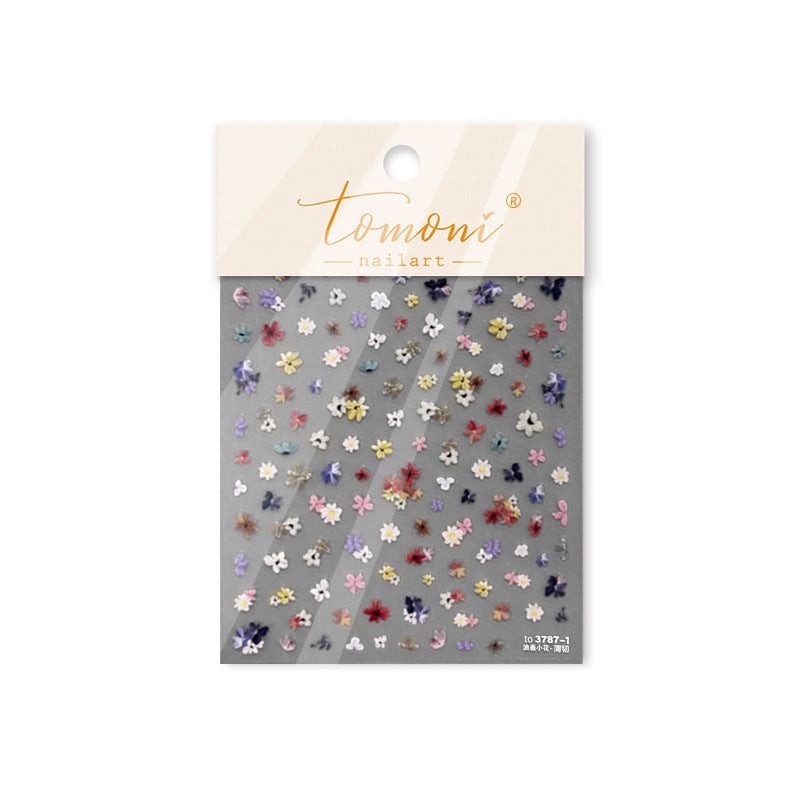 Mini Wildflower Collection: "Meadow Petal" – 3D Embossed Nail Sticker