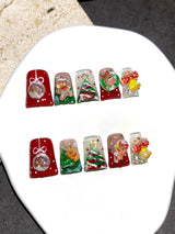 Christmas Duckbill Press On Nails Set
