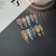 365nails: « Rêve baroque » – ongles fait main 3D avec strass forme stiletto