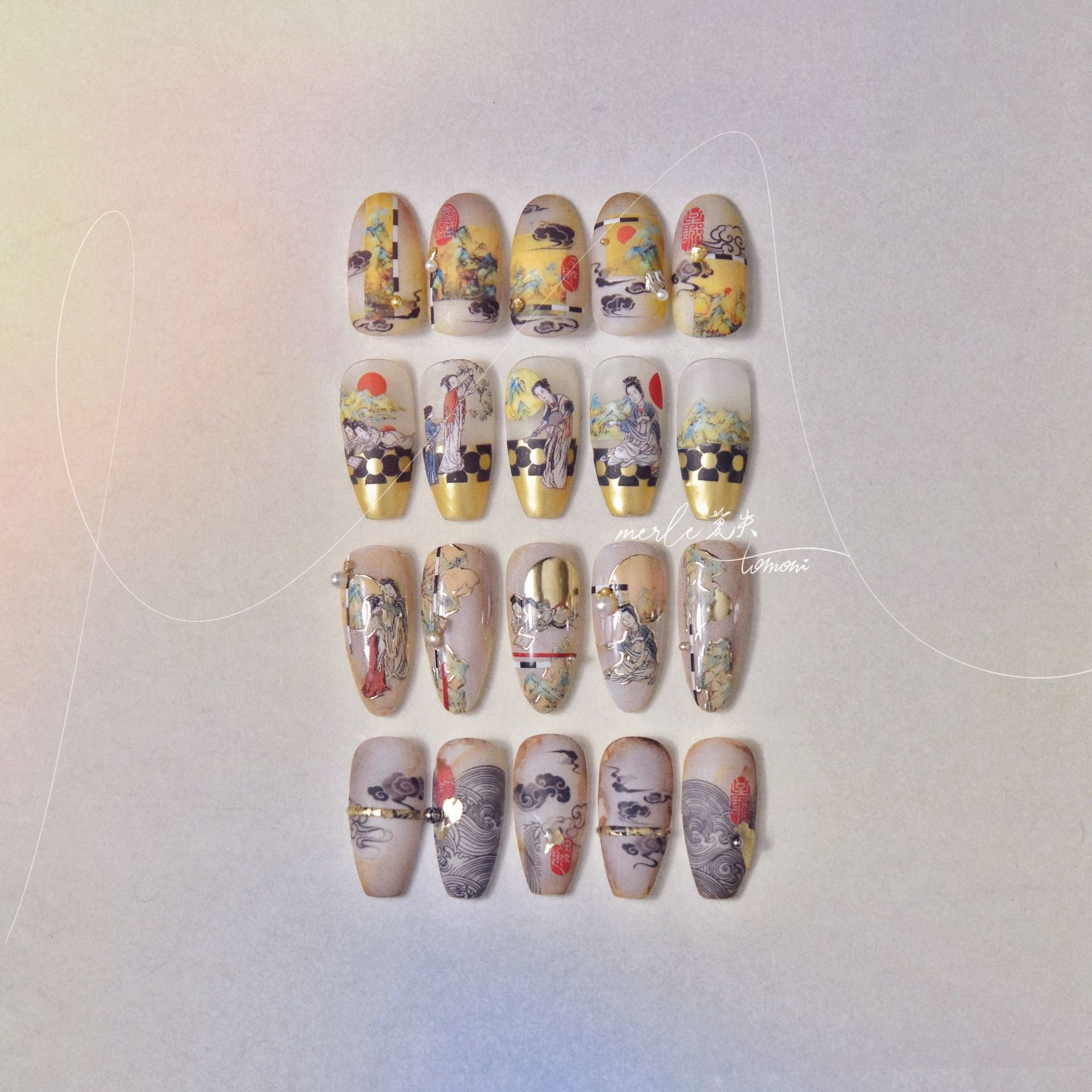 365nails: "paisagem com senhora chinesa antiga" – Adesivos para Unhas