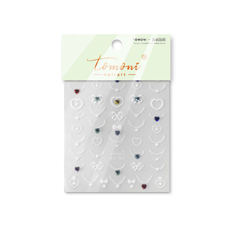 365nails: "Pearl Heart and Gem" – nail art stickers
