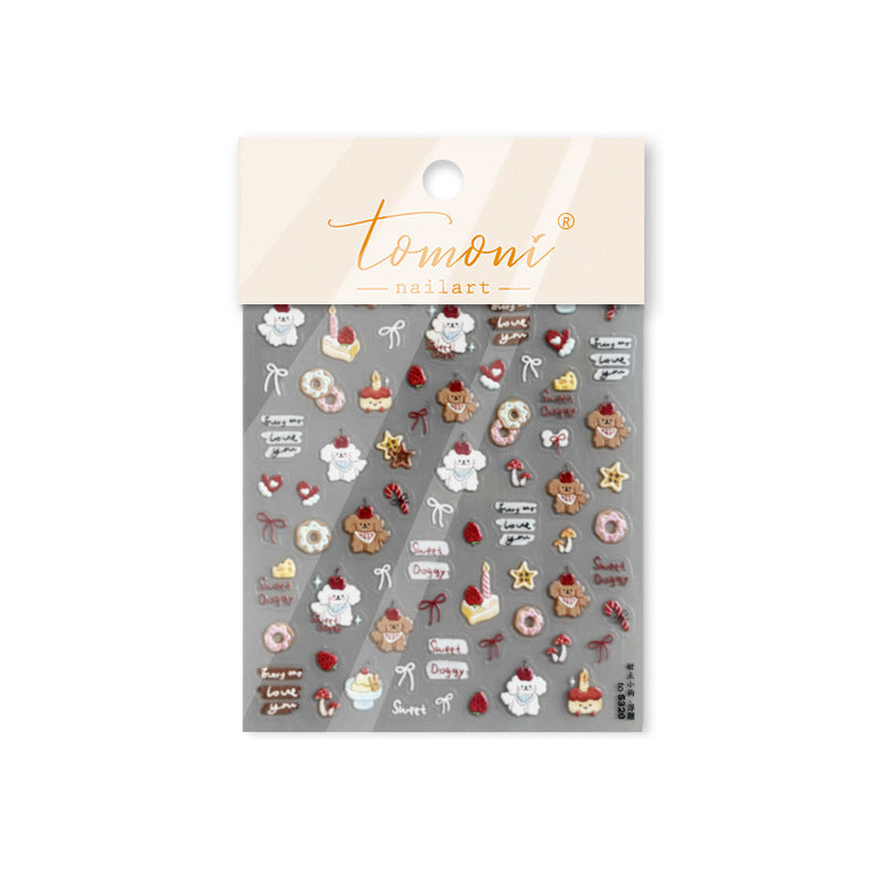 Autumn Bakery & Bunny: "Cozy Harvest" – 5D Embossed Nail Sticker