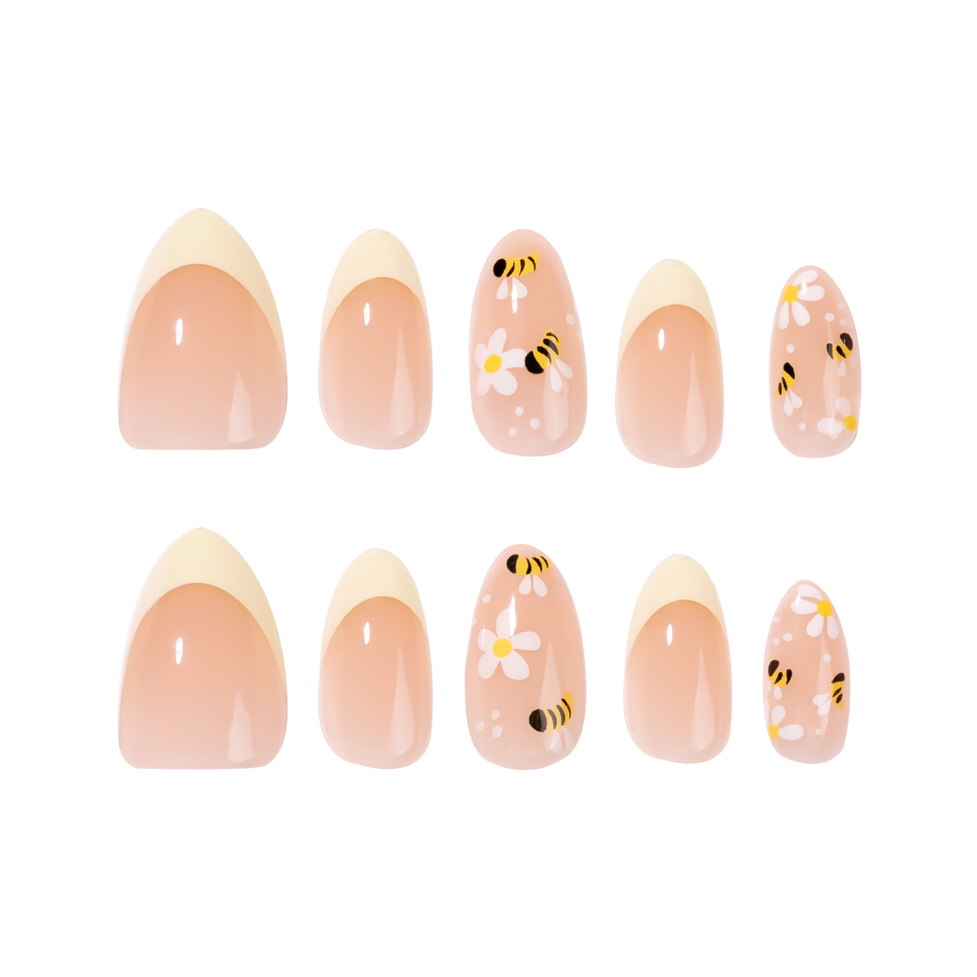 "Spring Daisy & Honey Bee" - Precision Crafted Press-On Nails