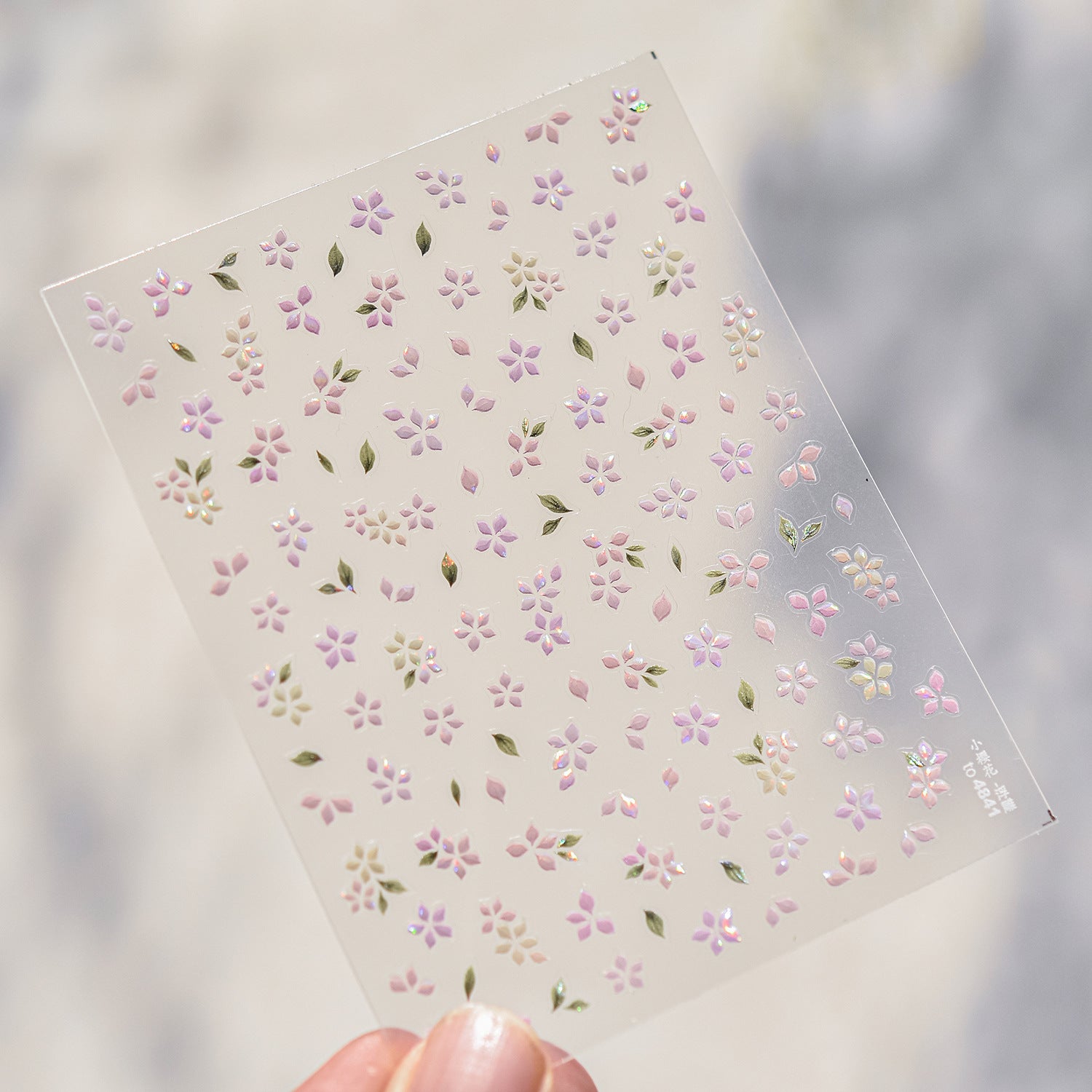 粉色蓮花與中文書法：「典雅東方蓮花」 – 5D 浮雕甲貼
