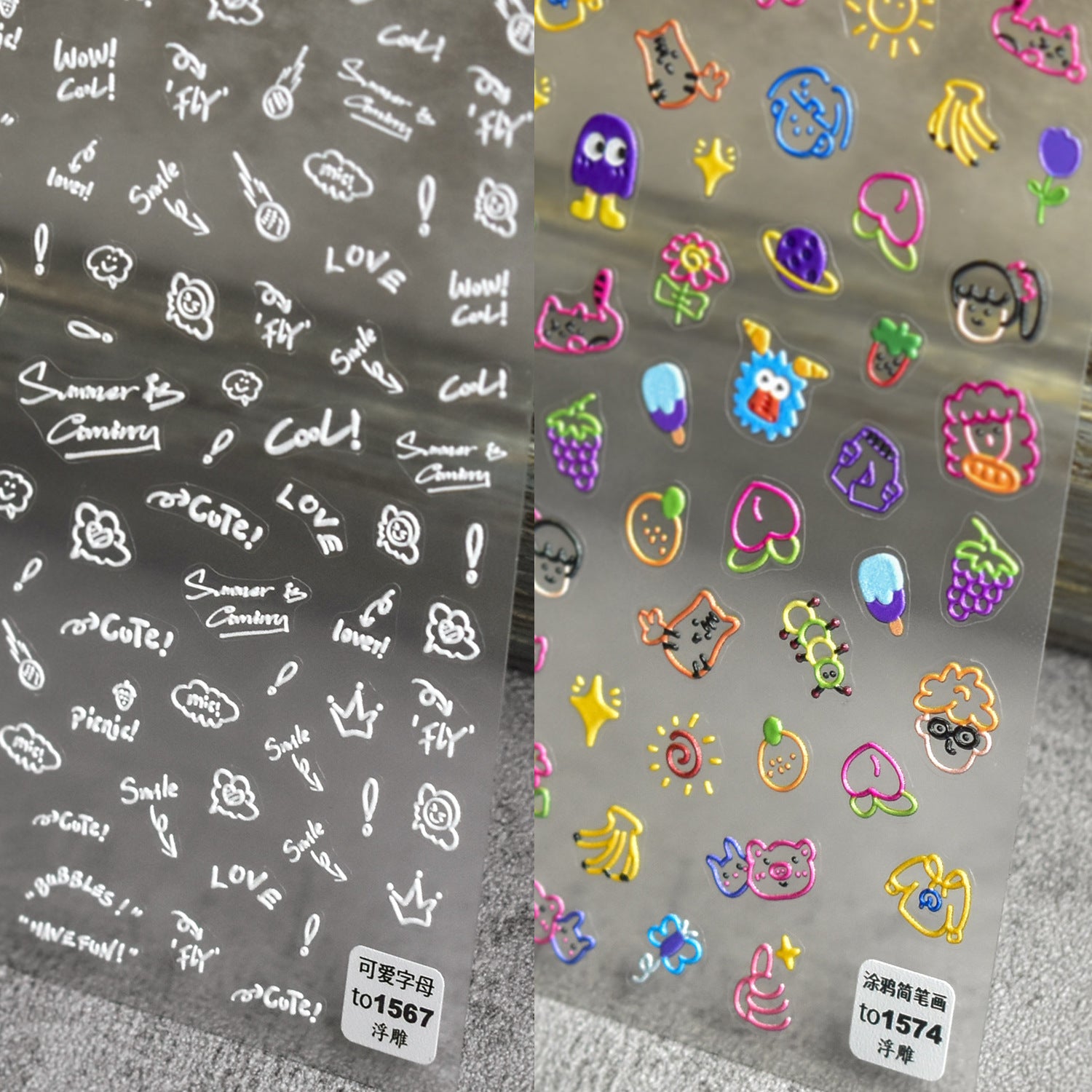 365nails: « doodle kawaii et lettre mignonne » – Autocollants pour ongles