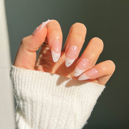 press-on nails Patch White French Nail Art Water Drop Nail Pearl press-on nails Wholesale  Nail Art  Nails｜365nails