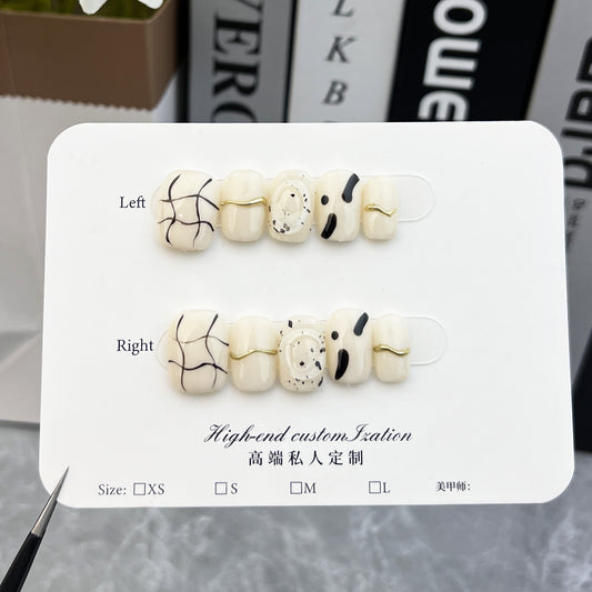 Handmade Press-on Nails Simple  Short Nail Patch Removable Wearable Nail Patch｜365nails