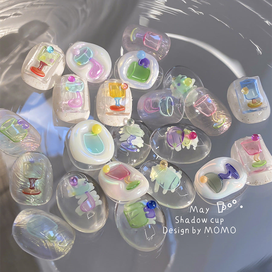 Colorful Jelly Cup: "Sweet Cocktail Party" – 5D Embossed Nail Sticker