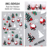 Original Christmas nail sticker 5D relief three-dimensional happy Christmas atmosphere elements DIY nail sticker HG model