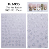 Cross-border Laser Snowflake Nail Art Sticker Flat Hot Silver Christmas Hollow Snowflake Nail Sticker Ornament DH635