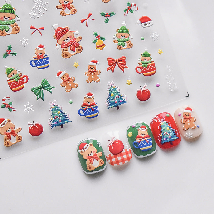 365nails: "Cute Christmas Bear" – nail art stickers