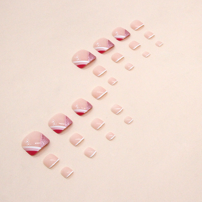 Uñas postizas triangulares francesas con polvos brillantes, manicura de verano, estilo Spice Girl especial. Uñas postizas para los pies, uñas postizas, uñas | 365nails