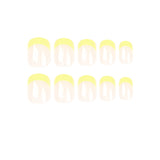 Manicura francesa amarilla sencilla, uñas postizas al por mayor, uñas postizas especiales, producto terminado, 365nails